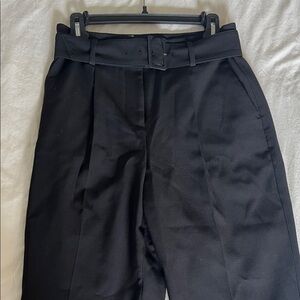 Ann Taylor Black Cropped Ankle Pants with High-Waisted Design